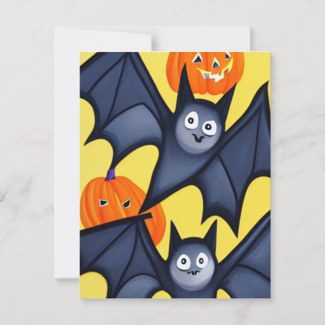 Fledermäuse und Pumpkins Mitteilungskarte (Vorderseite)