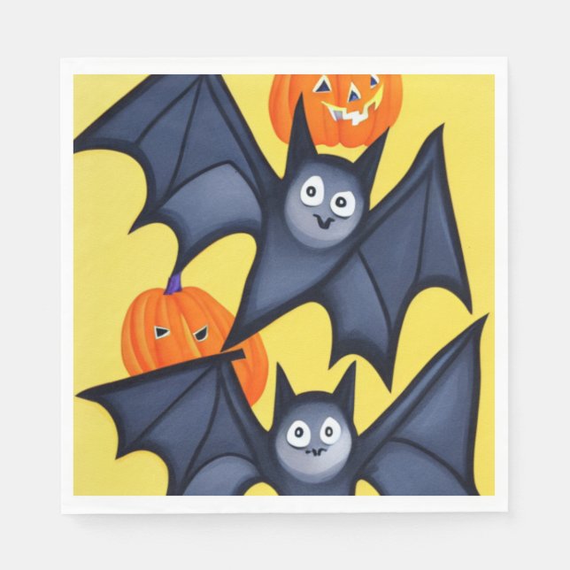 Fledermäuse und Pumpkins Serviette (Vorderseite)