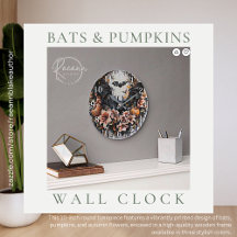 Fledermäuse und Pumpkins Wall Clock