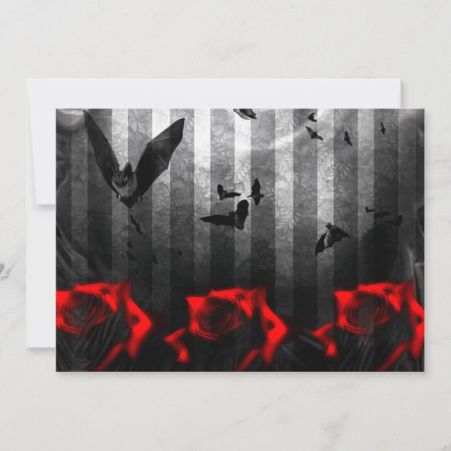 Fledermäuse und Rose erhalten Einladung (Vorderseite)