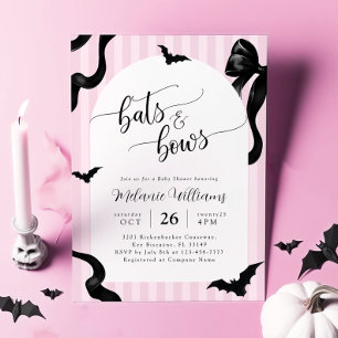 Fledermäuse und Schleifen Halloween-Baby Shower-Ei Einladung