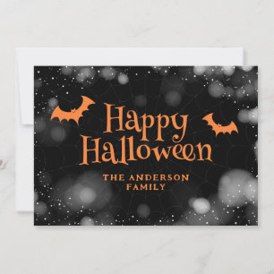 Fledermäuse und Spinnen Happy Halloween Card Feiertagskarte