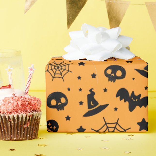 Fledermäuse und Spinnennetze, gespitzt Halloween G Geschenkpapier (Geburtstagsparty)