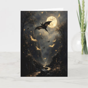 Fledermäuse und Vollmond Halloween Feiertagskarte