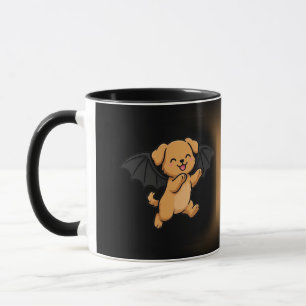Fledermausflügel-Welpen-Halloween Tasse
