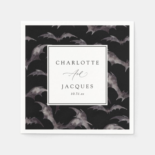 FledermausHochzeit Serviette (Vorderseite)