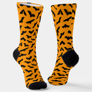 Fledermausmuster Orange Halloween Socken