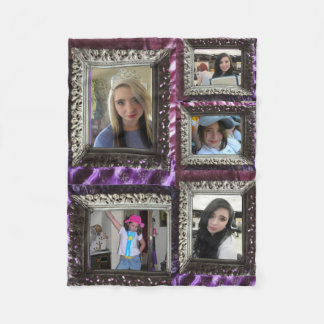 Fleece Blanket 5 Silver Frame Foto Inserts