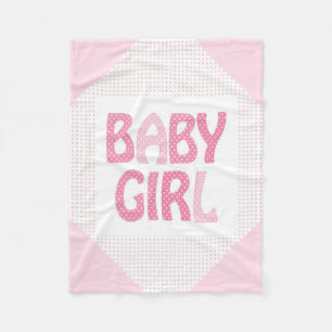 Fleece Blanket/Baby Girl/Pink Polka Dots