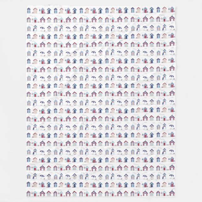 Fleece Blanket - Beach Huts (Vorderseite)