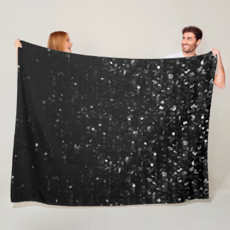 Fleece Blanket Black Crystal Bling Strass