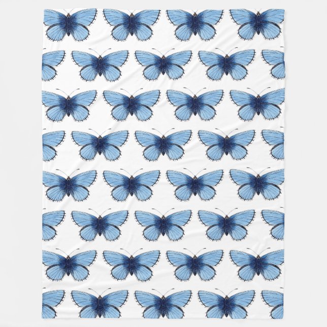 Fleece Blanket - Blauer Schmetterling (Vorderseite)