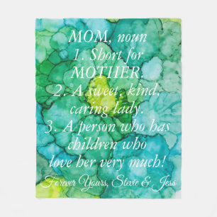 Fleece Blanket "Blue Green Blume" personalisieren
