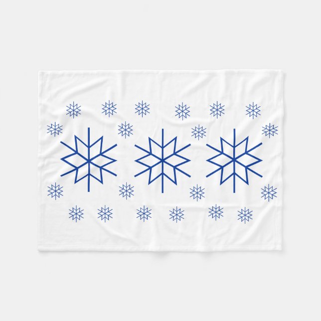 Fleece Blanket - Blue Snowflake (Vorderseite (Horizontal))
