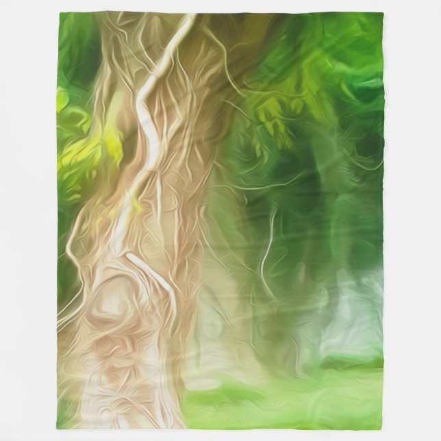 Fleece Blanket Dream Light Green Tree (Vorderseite)