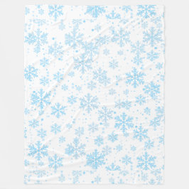 Fleece Blanket, Falling Blue Snowflakes
