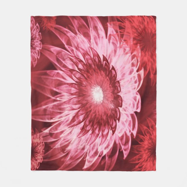 Fleece Blanket Fantasy Blume Red (Vorderseite)