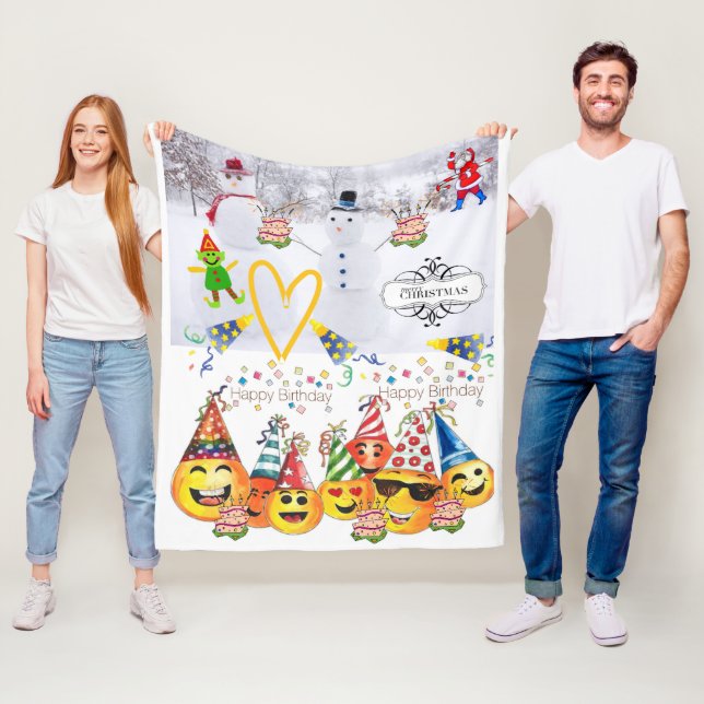 Fleece Blanket frohe Weihnachtsgeschenk Geburtstag (Beispiel)