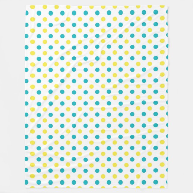Fleece Blanket/Gelb und Blue Polka Docks (Vorderseite)