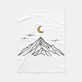 Fleece Blanket "Golden Moon & Peaks"