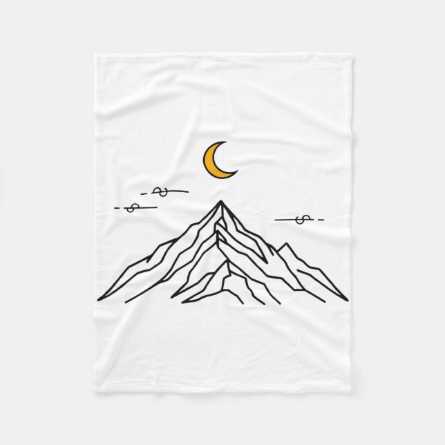 Fleece Blanket "Golden Moon & Peaks" (Vorderseite)