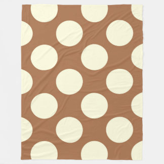 Fleece Blanket große Kreise Dotbraune Creme