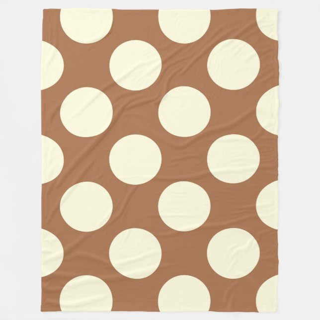 Fleece Blanket große Kreise Dotbraune Creme (Vorderseite)