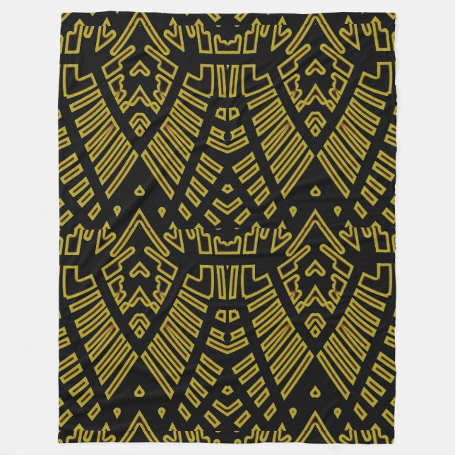 Fleece Blanket - Klassisches Schwarz-Gelb-Design (Vorderseite)