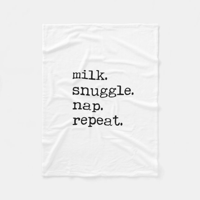 Fleece Blanket - Milk, Snuggle, Nap, Repeat (Vorderseite)