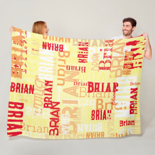 Fleece Blanket mit einem Namensmuster.