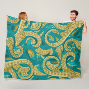 Fleece Blanket mit Octopus Design