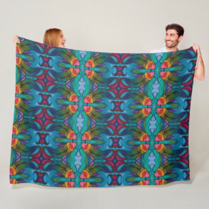 Fleece Blanket mit Regenbogen Koi Fischdesign