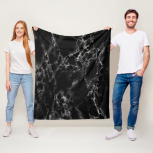 Fleece Blanket mit schwarzem Marmordesign