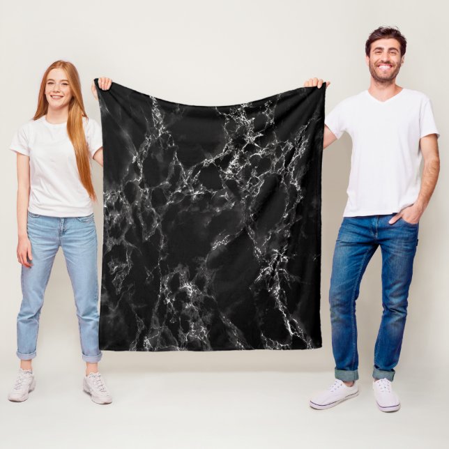 Fleece Blanket mit schwarzem Marmordesign (Beispiel)