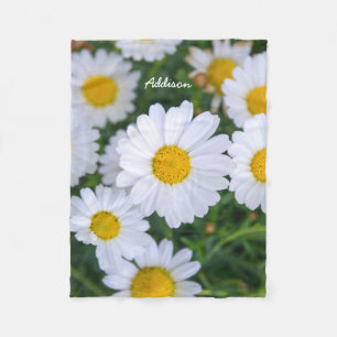 Fleece Blanket mit weißem Daisy-Foto