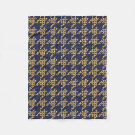 Fleece-Blanket (Navy/Butter) für Hahnentrittmuster Fleecedecke