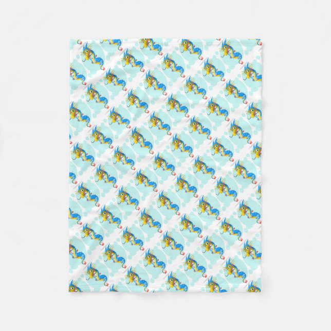 Fleece Blanket/Niedliche Seepferde (Vorderseite)