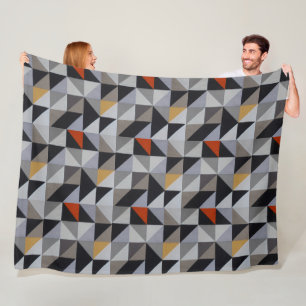 Fleece Blanket - Orange geometrische Dreiecke