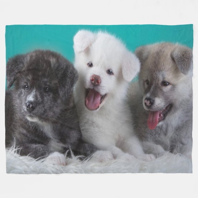 Fleece Blanket/Puppies (Vorderseite (Horizontal))