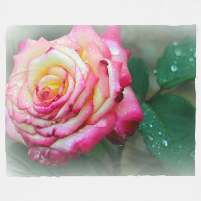 Fleece Blanket/Rose (Vorderseite (Horizontal))