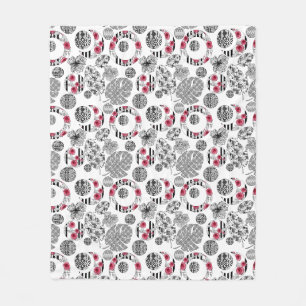 Fleece Blanket, Rot und Schwarz, Quilt, Patchwork,