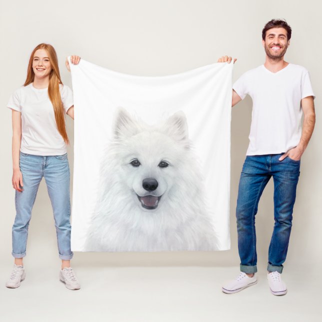 Fleece Blanket, Samoyed Dog von Mart (Beispiel)