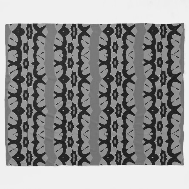 Fleece Blanket, Schwarz & Grau Klassik (Vorderseite (Horizontal))