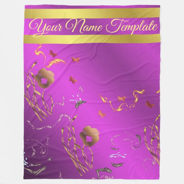 Fleece Blanket, Tempel, Blumenurlaub, elegant, (Vorderseite)