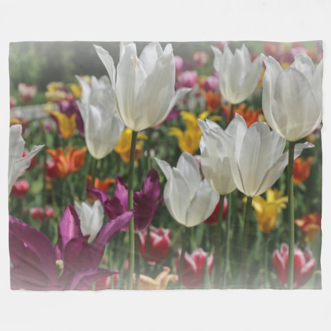 Fleece Blanket/Tulips (Vorderseite (Horizontal))