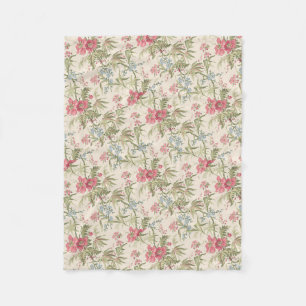 Fleece Blanket Vintag rosa und blau floral