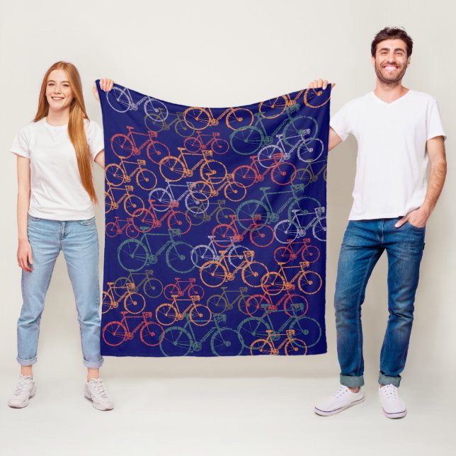 Fleece Blanket von Sepia Bikes allover Blue (Beispiel)