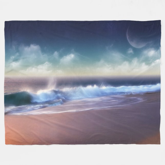 Fleece Blanket/Waves (Vorderseite (Horizontal))