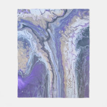 Fleece-Decke Abstract Lila & Gold Mineralader