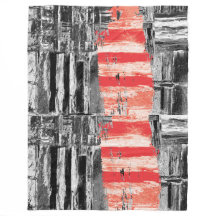 Fleece-Decke – abstraktes Design roter Puls
